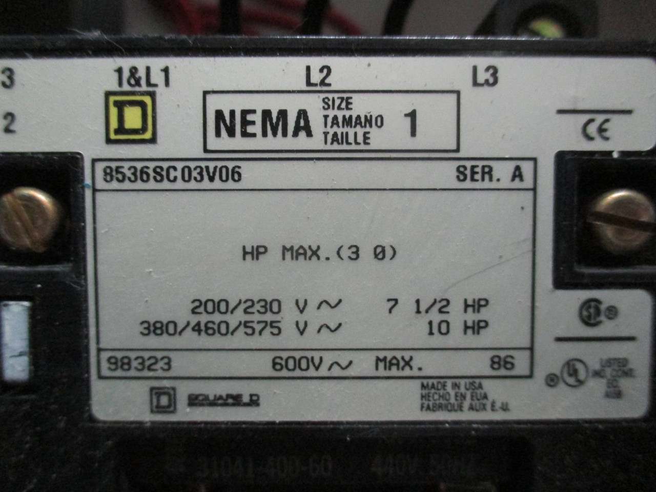 Square D 8538SCW24V06AF4 Size 1 Starter 30 Amp Fused Type 4X Combination 8536 3R (TK1269-4)