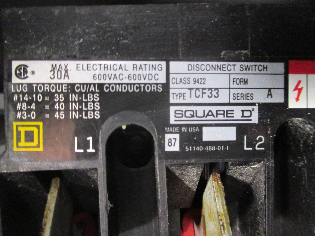 Square D 8538SCW24V06AF4 Size 1 Starter 30 Amp Fused Type 4X Combination 8536 3R (TK1269-4)
