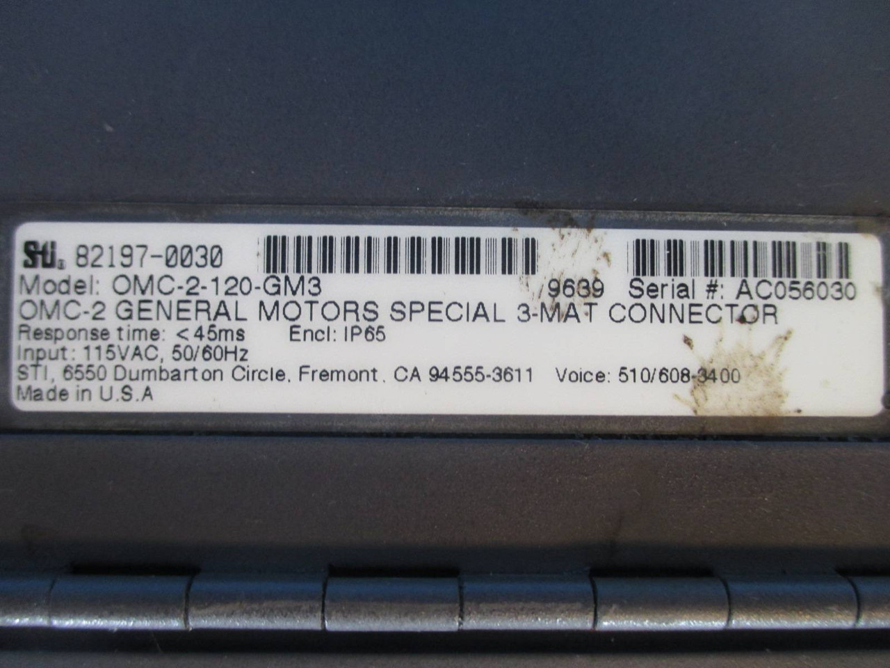 Sti OMC-2-120-GM3 Light Curtain Optomat Controller 82197-0030 OMC-2 115V (TK1333-1)