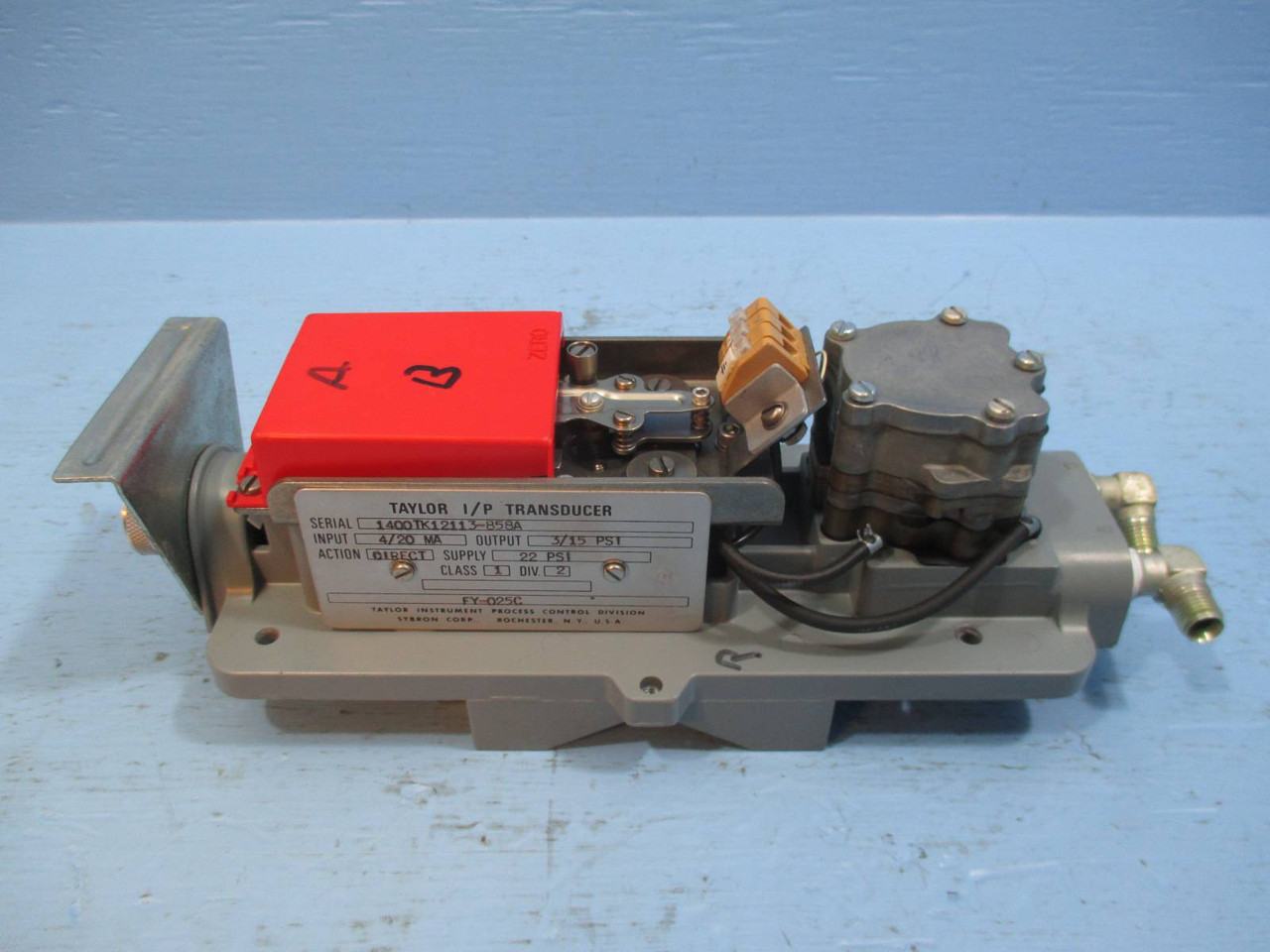 Taylor Instrument FY-025C I/P Transducer 4/20 MA 3/15 PSI (TK1354-2)