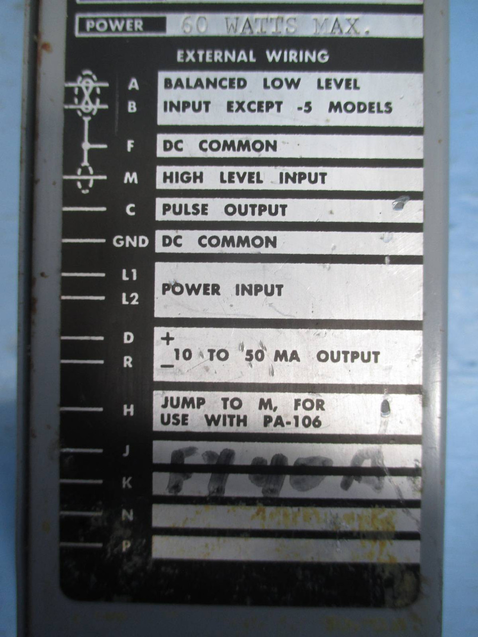Foxboro FR-316-2 Frequency to Current Converter FR-316 60W (TK1356-2)