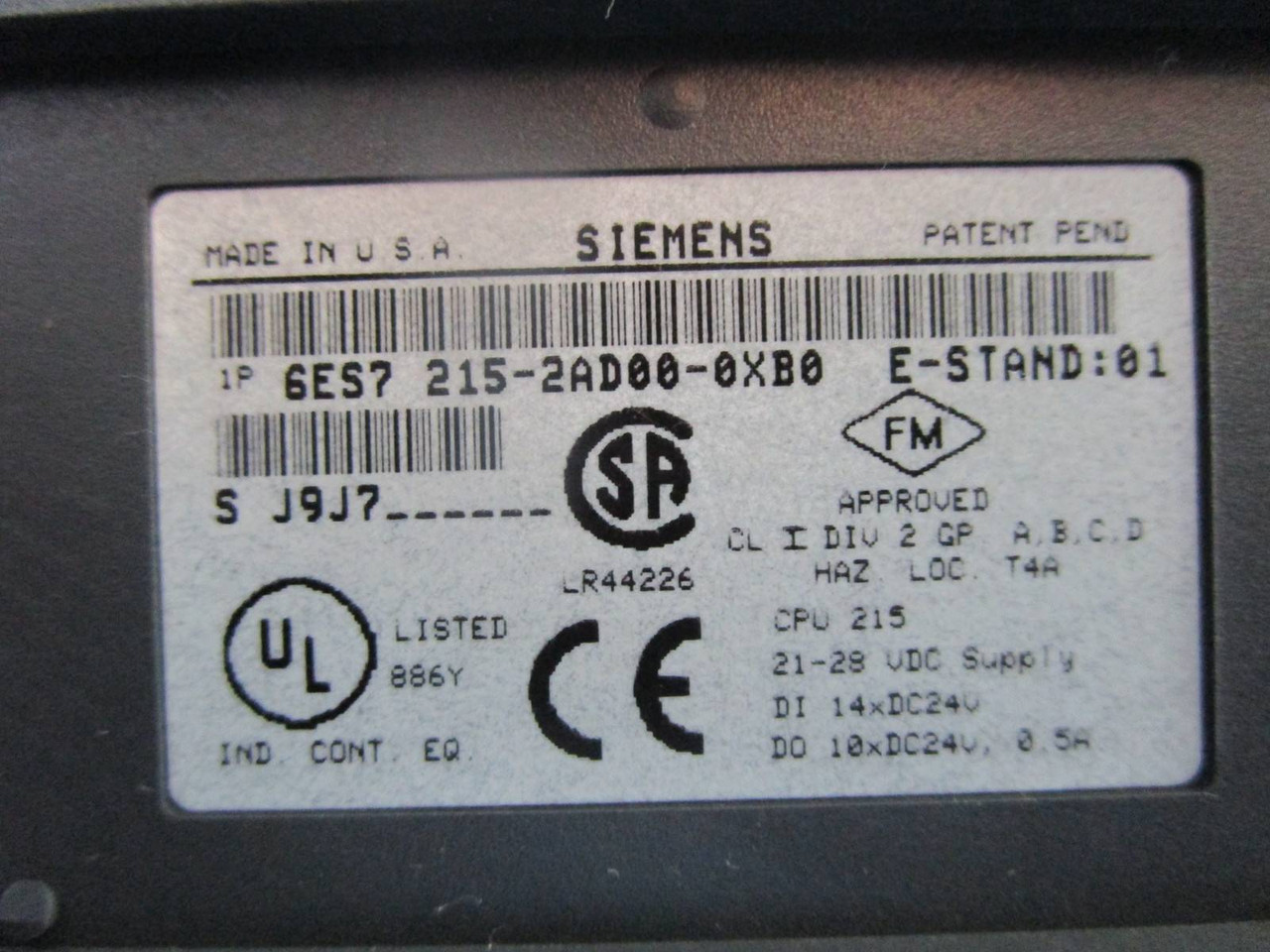 Siemens 1P 6ES7 215-2AD00-0XB0 Simatic S7 Module PLC Simadyn D 2ADOO-OXBO S5 (PM1680-1)