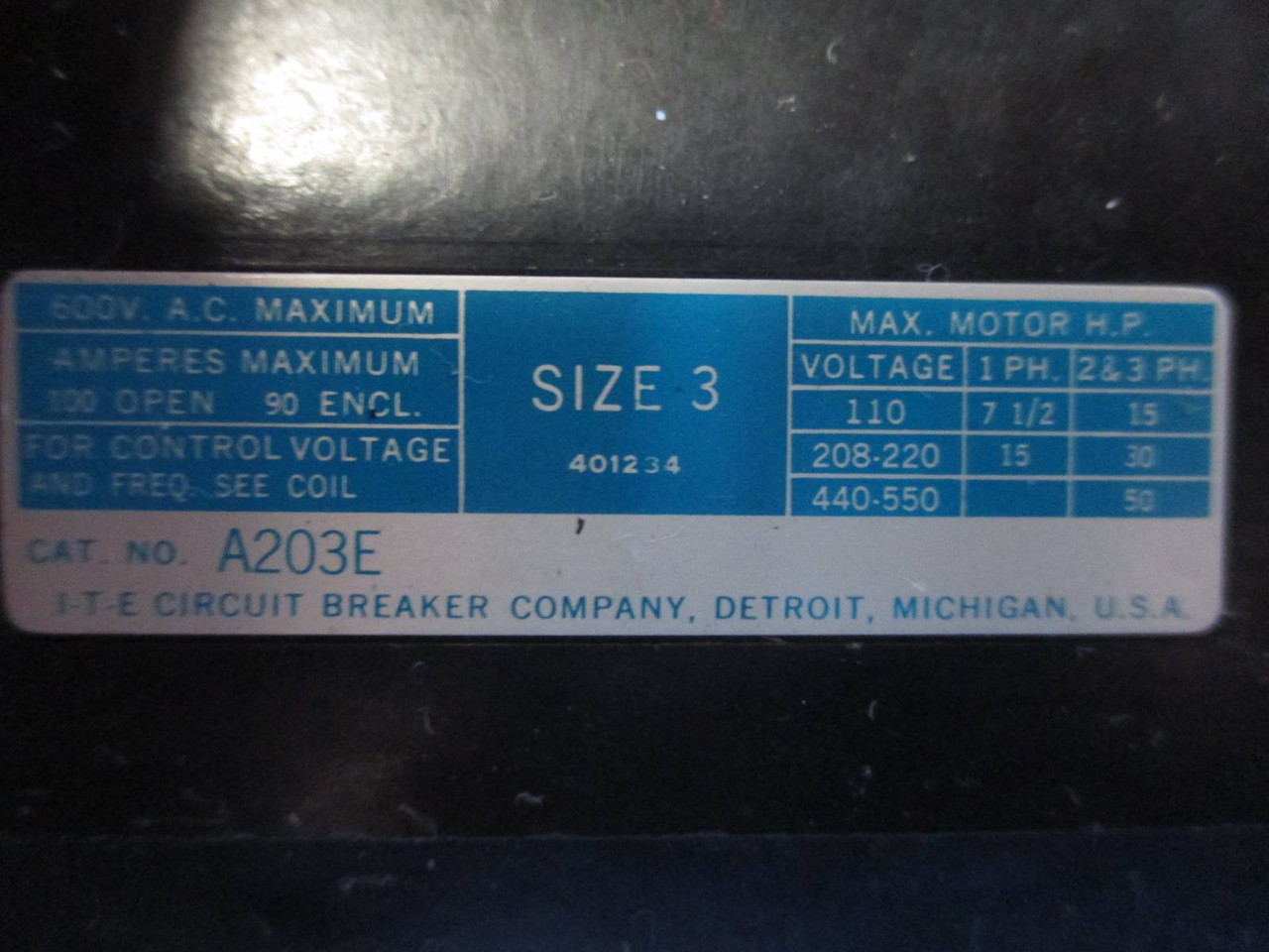 ITE Gould 9600 Size 3 Starter 150 Amp Fusible 21" MCC Bucket I-T-E Sz3 150A MCCB (TK1374-8)
