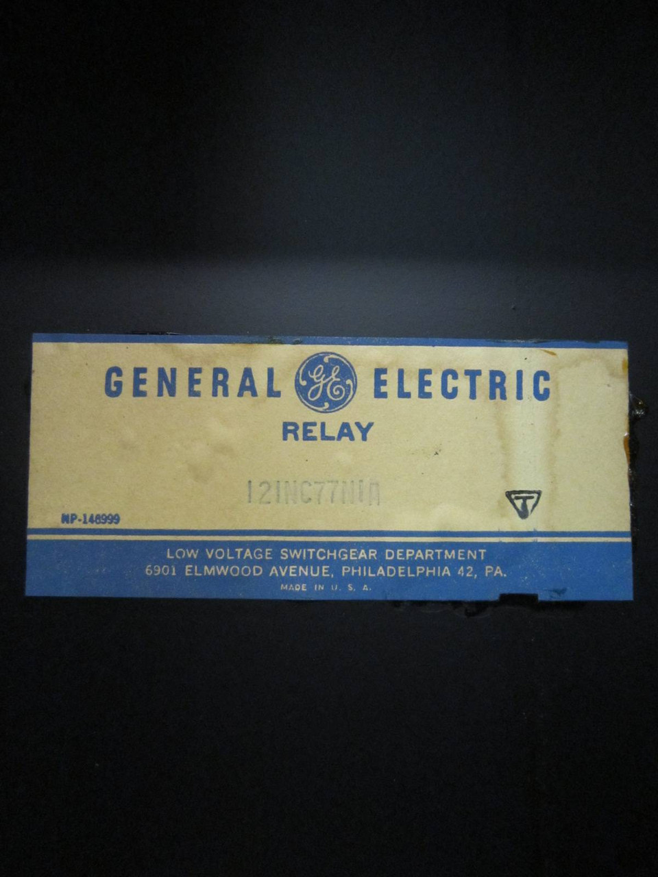General Electric 12INC77N1A Negative Sequence Overcurrent Relay INC GE Multilin (NP0985-3)