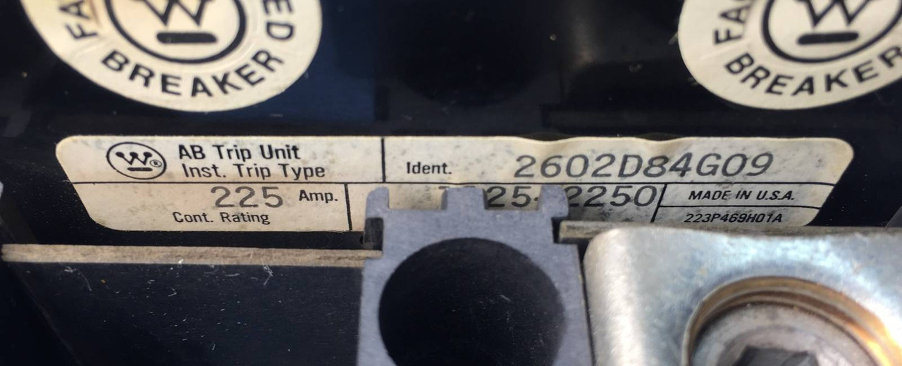 Westinghouse KA2225FS 225A Circuit Breaker 2 Pole KA Frame Cutler Hammer 225 Amp (EM1144-5)