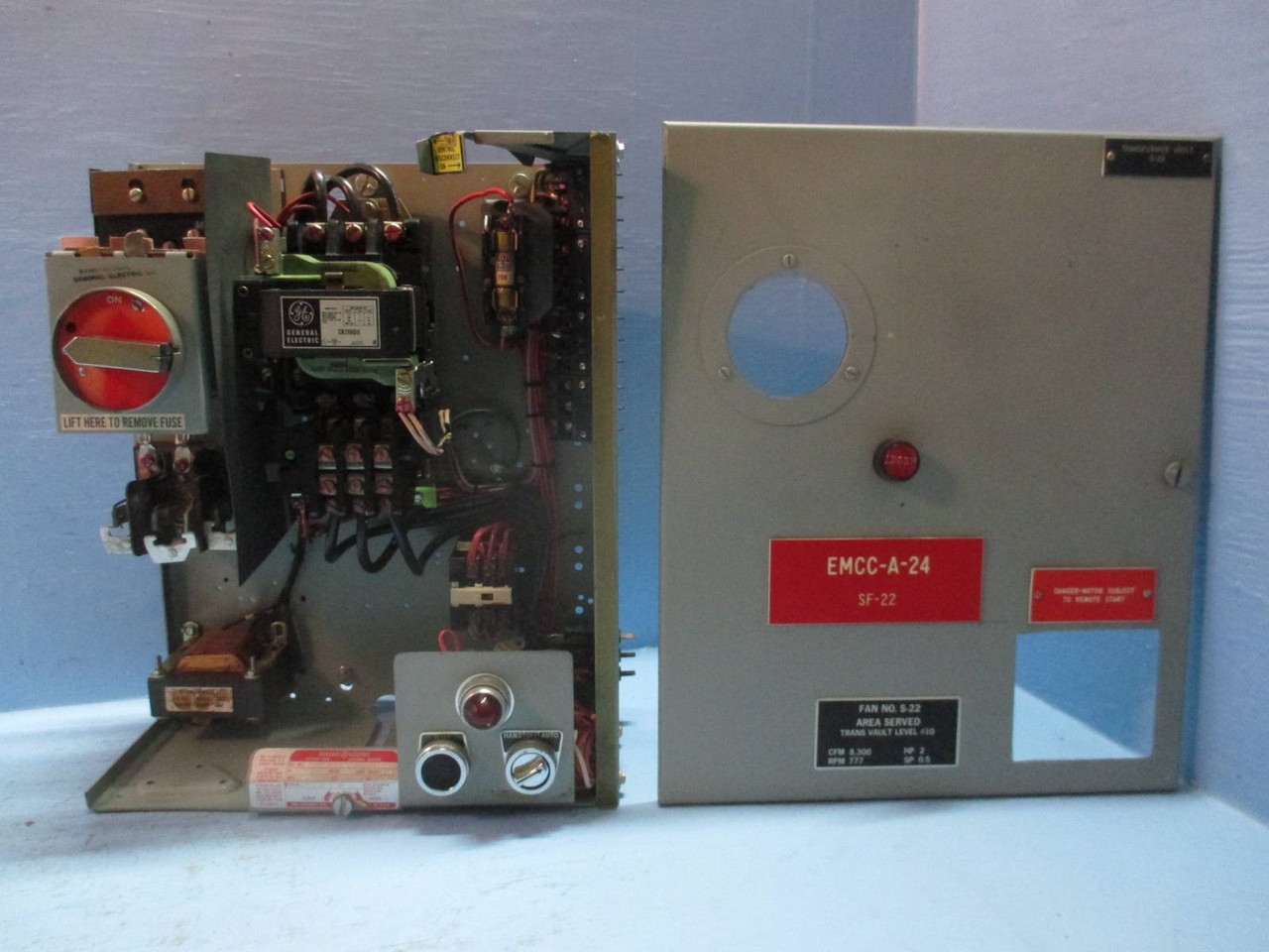 General Electric GE 7700 Size 2 Starter 18" 60 Amp Fusible Type MCC Bucket MCCB (TK1449-13)