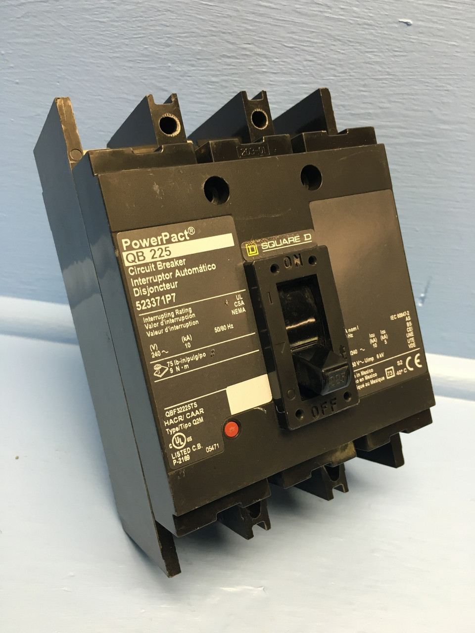 Image of Square D 523371P7 QB 225 Amp PowerPact Circuit Breaker 240V 3P Q2M QB225 225A