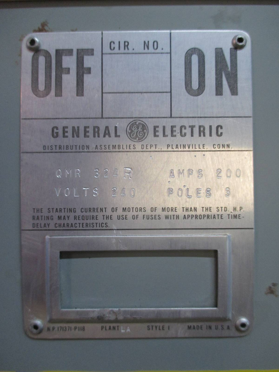 GE QMR324R w Hardware 200 Amp 240V QMR Fusible Panelboard THFP324R 200A VERTICAL (TK1480-2)