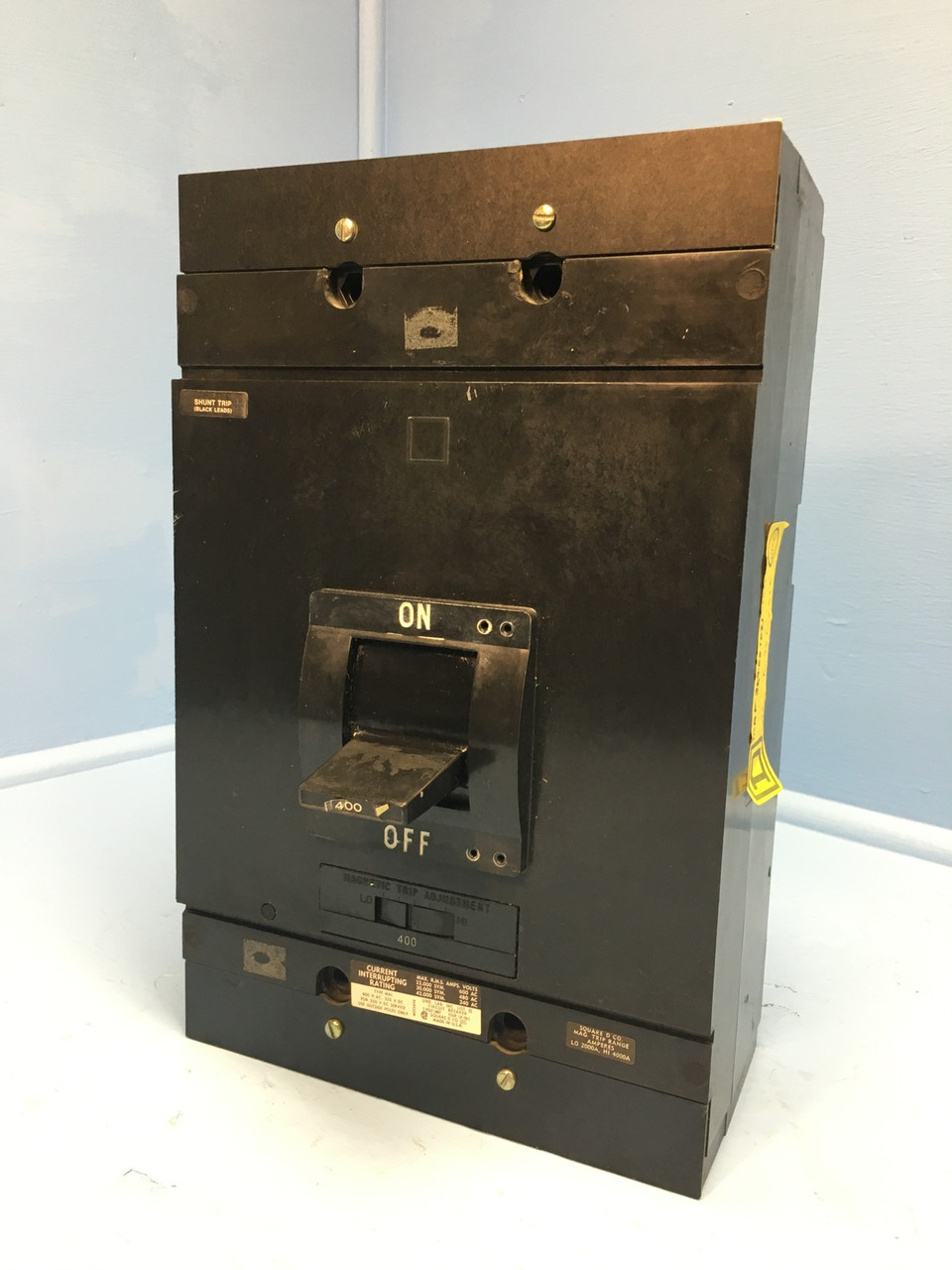 Square D MAF364001021 400A Circuit Breaker w/ Shunt 600V MAL MAF36400 400 Amp (EM1283-3)