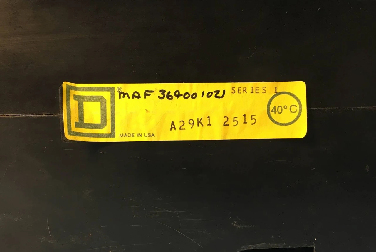Square D MAF364001021 400A Circuit Breaker w/ Shunt 600V MAL MAF36400 400 Amp (EM1283-3)