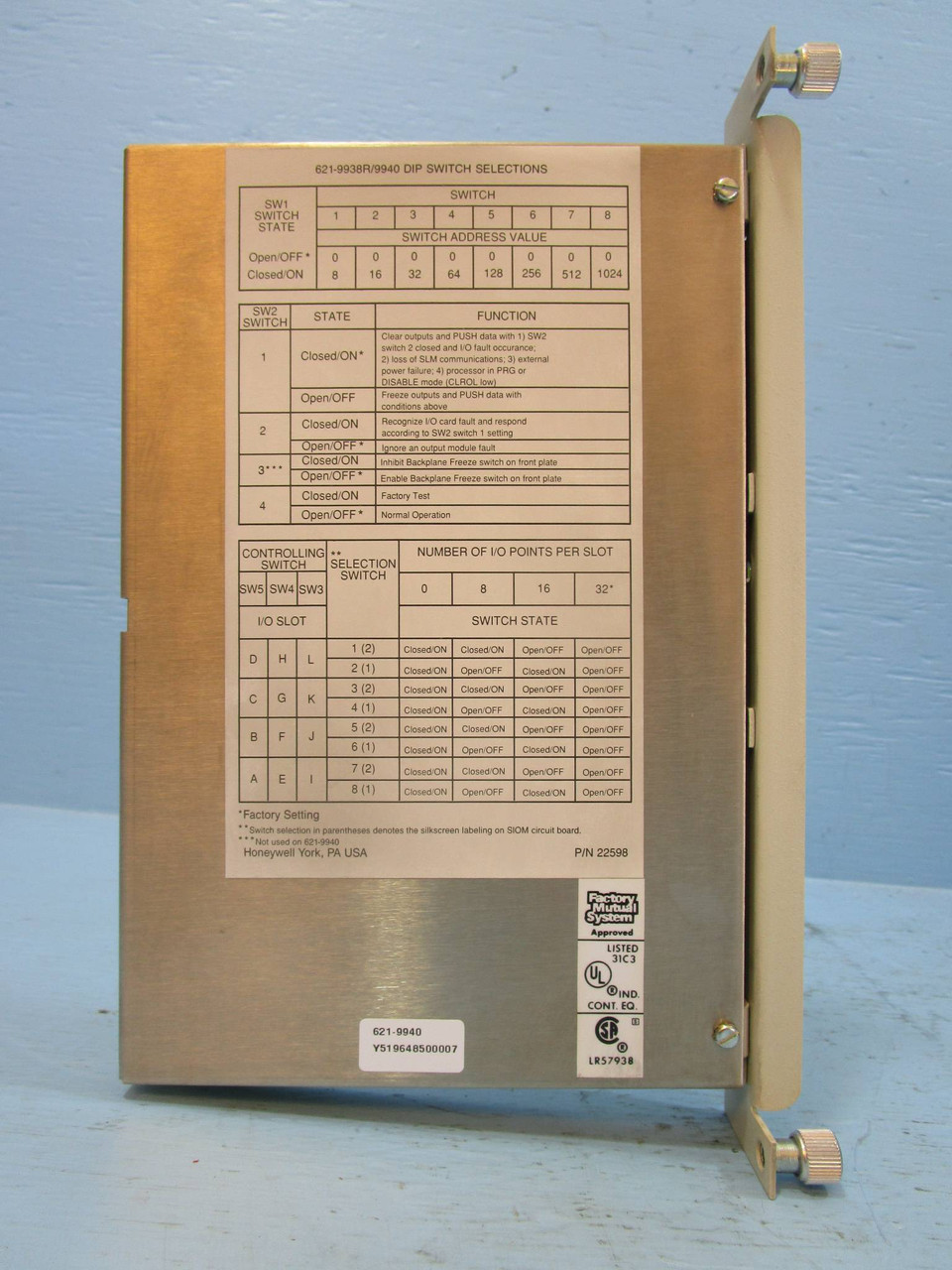 Honeywell 621-9940 Serial I/O Module PLC 6219940 621-9938R Series 9000 621-9938 (NP1075-17)
