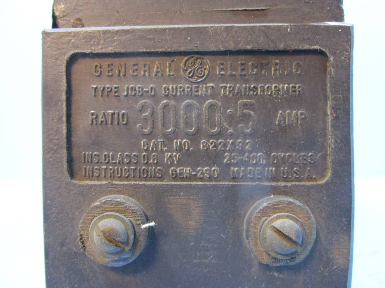 General Electric 822X92 Type JCB-0 CT Current Transformer Ratio 3000:5 Amp GE (NP1107-7)