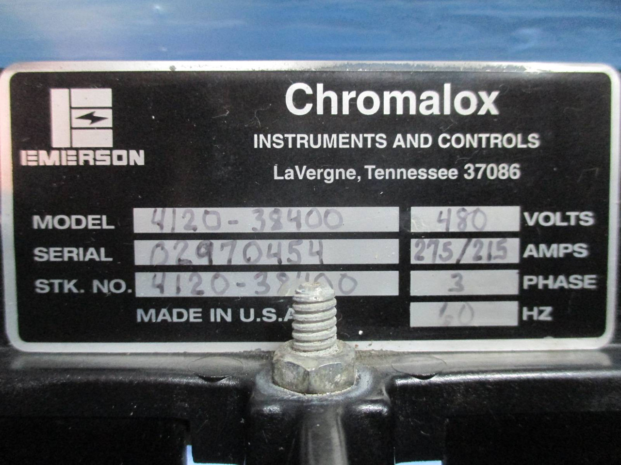 Chromalox Instruments Emerson 4120--38400 Temperature Control 480V 275 / 215 Amp (TK1513-4)