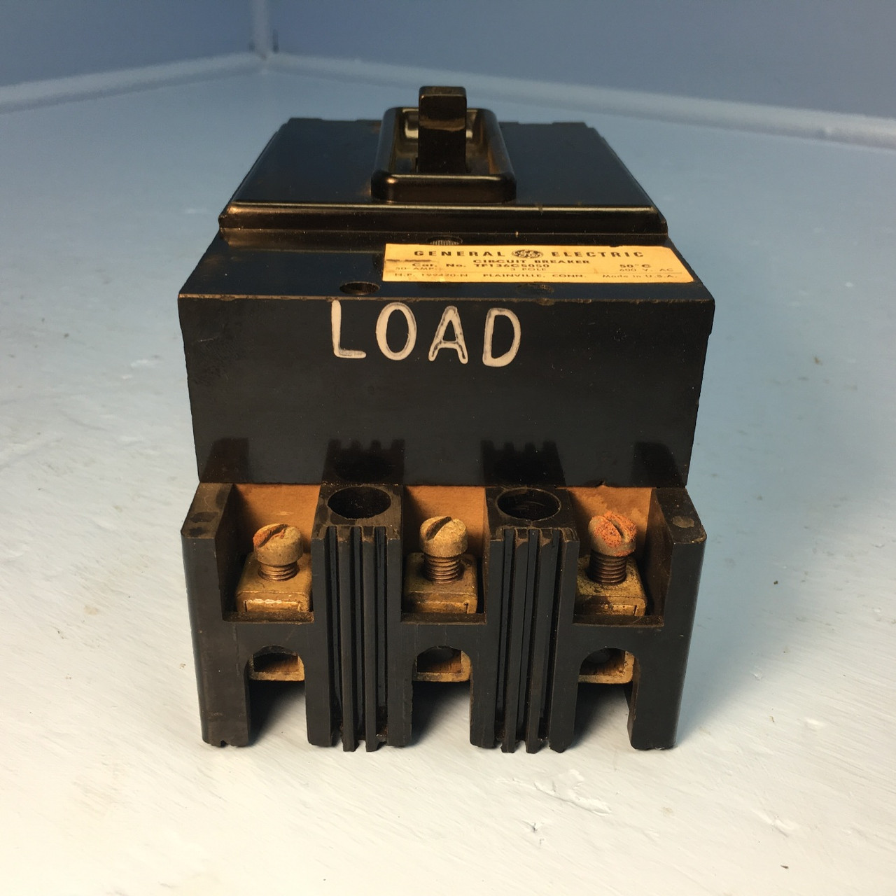 GE TF136C5050 50A Circuit Breaker 600V 50 Amp General Electric 3 Pole TF136 (EM1337-4)