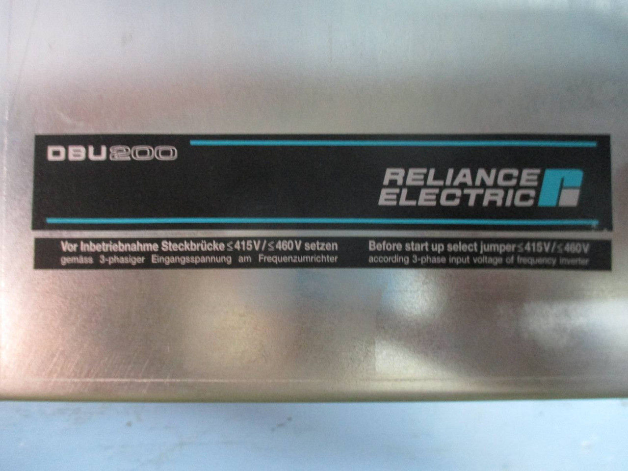 Reliance Electric DBU200 Dynamic Brake 837'02-20 B 460V 200 Amp 750/680V DC (TK1529-1)