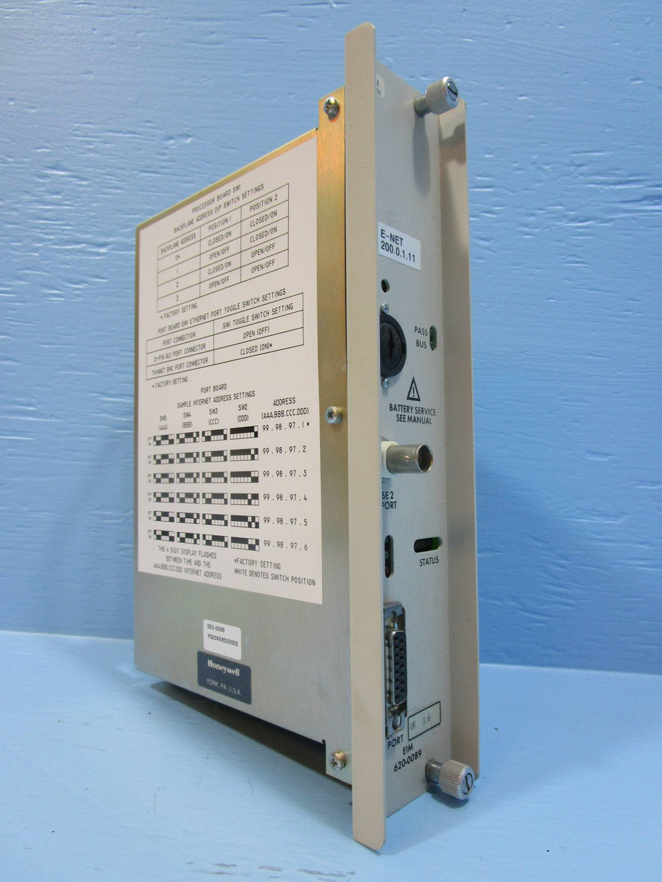 Honeywell 620-0089 Ethernet Interface Module EIM PLC 6200089 C Version 1.6 VR1.6 (NP1159-1)