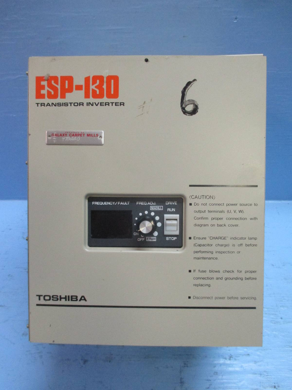 Toshiba ESP-130 VT130G1-4025B0E Transistor Inverter Drive 2 HP 3.5 Amp 460V 3Ph (TK1544-5)