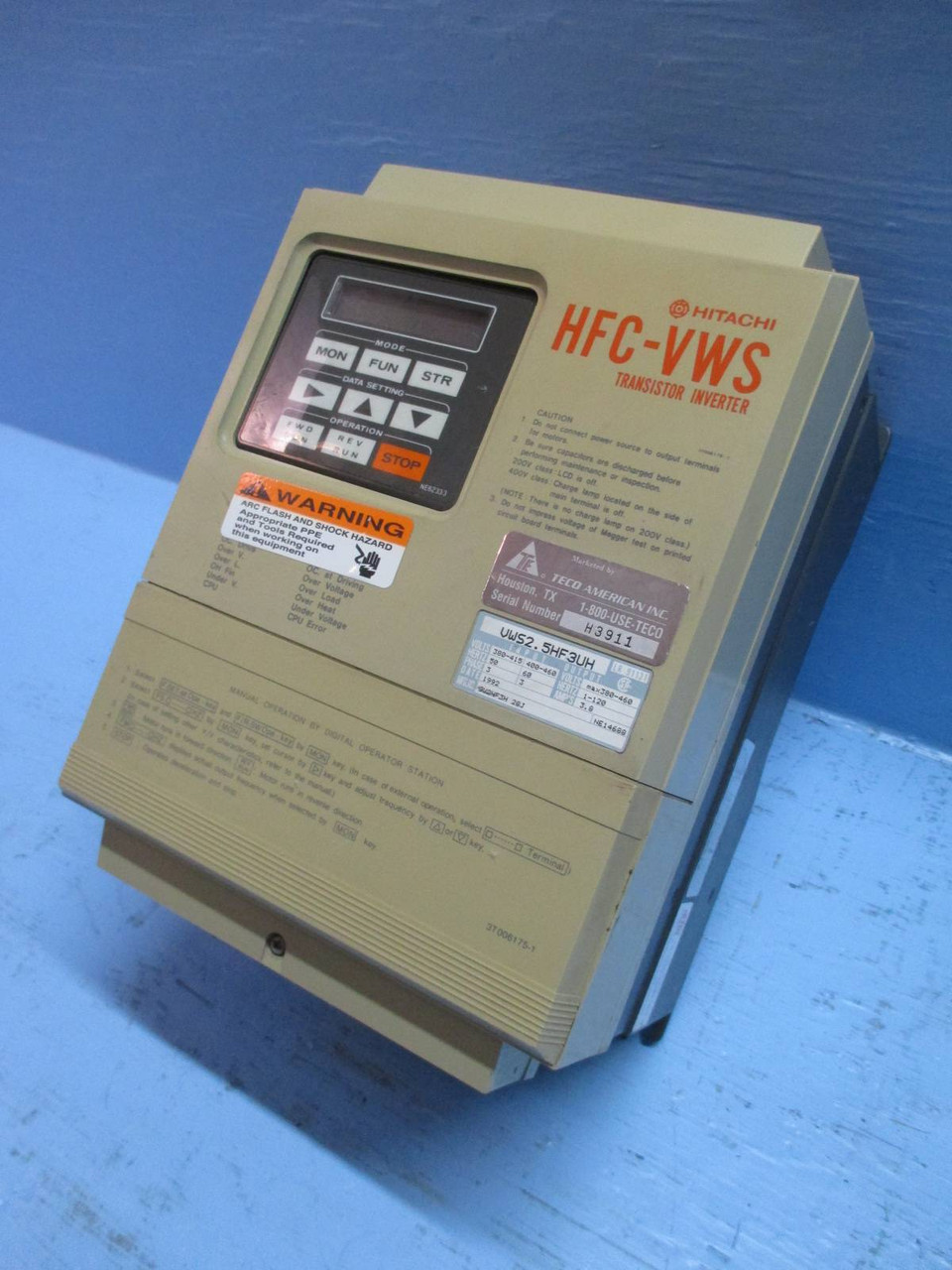 Hitachi HFC-VWS VWS2.5HF3UH Transistor Inverter Drive 3.8 Amp 460V 3Ph 3.8A (TK1546-1)