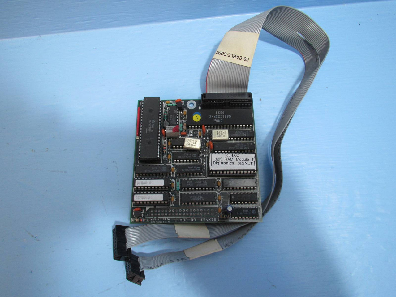 Sixnet 60-COM-2 w 60-D32 32k RAM Module & Cable PLC CB386C Digitronics Six Net (PM1853-33)