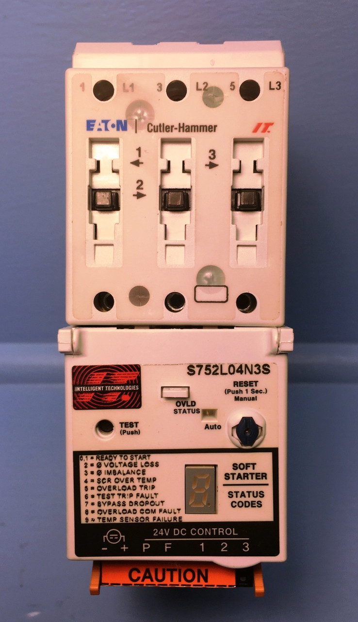 NEW Eaton S752L04N3S IT 54MM Soft Starter 4.4 Amps 3 HP 600V Cutler Hammer NIB (EM1374-1)