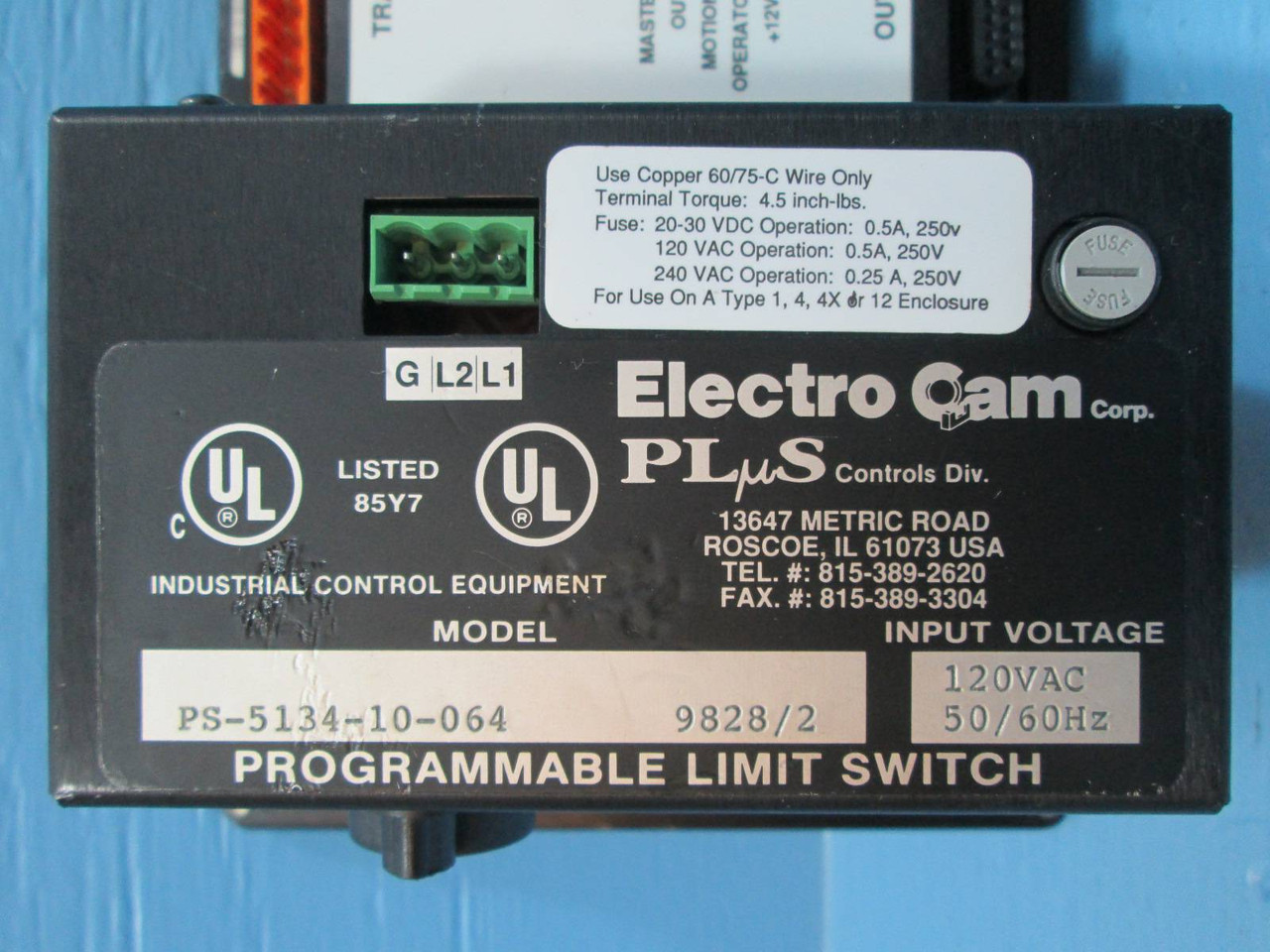 Electro Cam PS-5134-10-064 Plus Controls 5000 Series Programmable Limit Switch (NP1215-1)