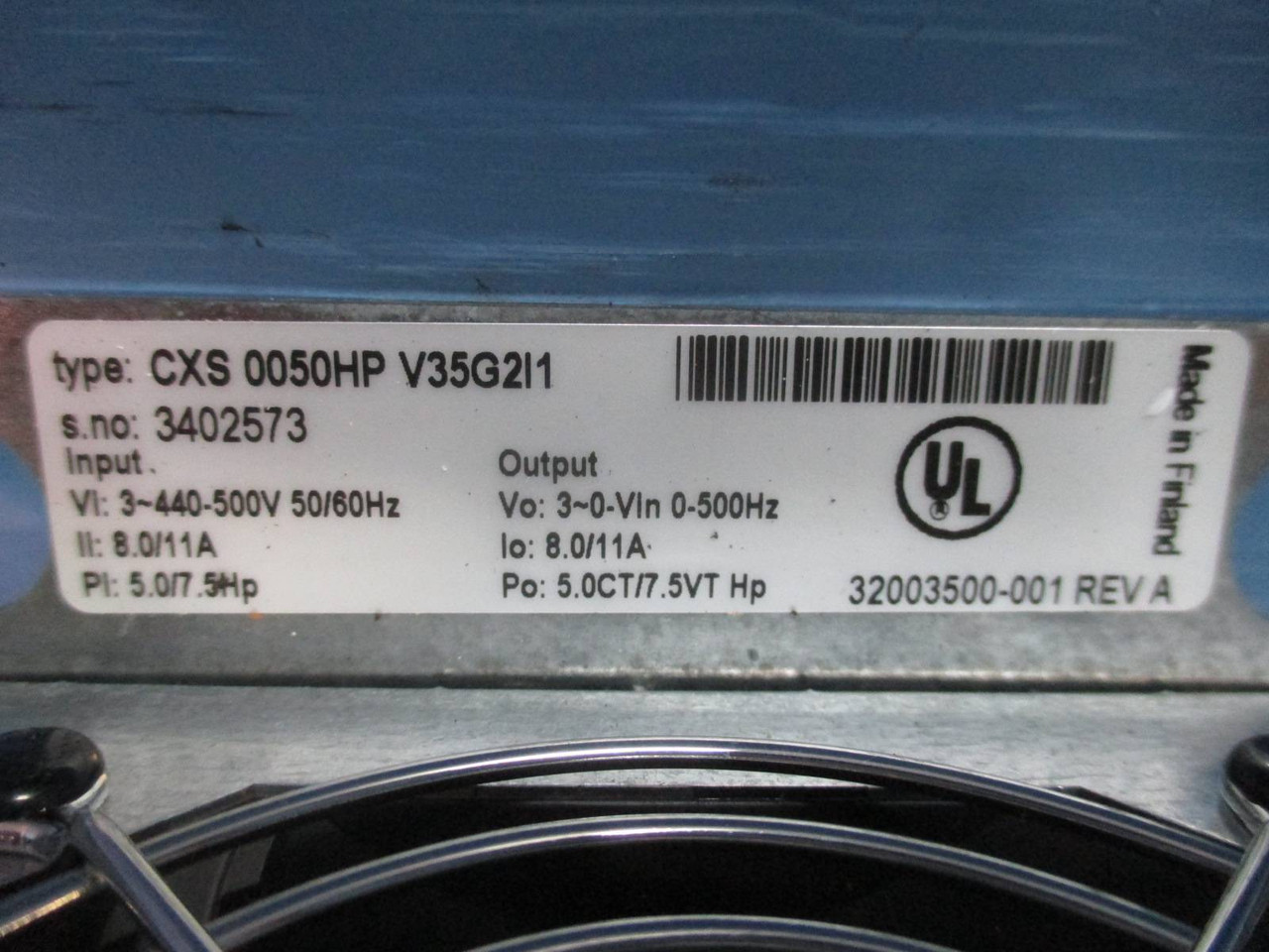 NEW Honeywell CXS0050HPV35G2I1 5 HP Variable Speed VF VS Drive 500V 11A 5HP (TK1658-1)