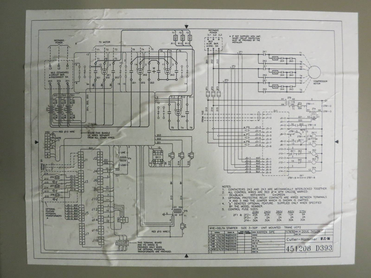 Trane Centravac 575V 335-346 RLA WYE-DELTA Chiller Starter CVSF Motor Controller (PM1942-1)