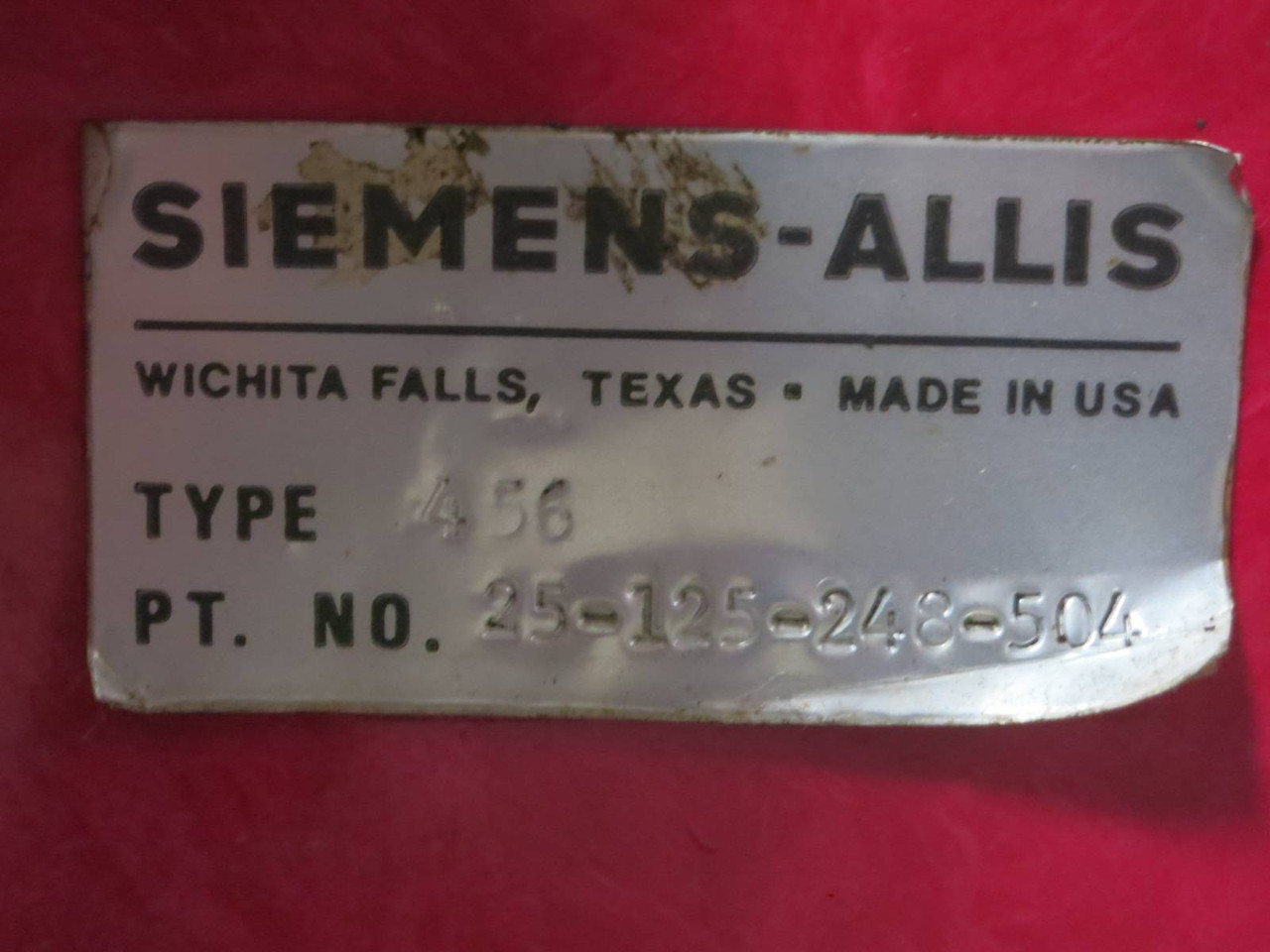 Siemens-Allis Type 456 2 Pole A.C. Contactor 400A 2500/5000 V 25-125-248-504 AC (PM1958-1)