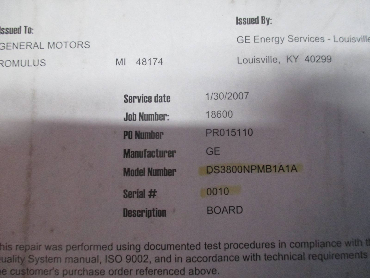 Refurbished General Electric DS3800NPMB1A1A Precision Multiplier PLC Board GE (TK1800-1)