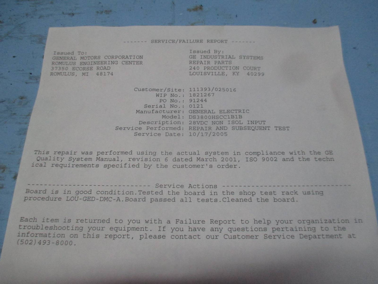 Refurbished General Electric DS3800HSCC1B1B 28VDC Non Isol Input PLC Board GE (TK1798-1)