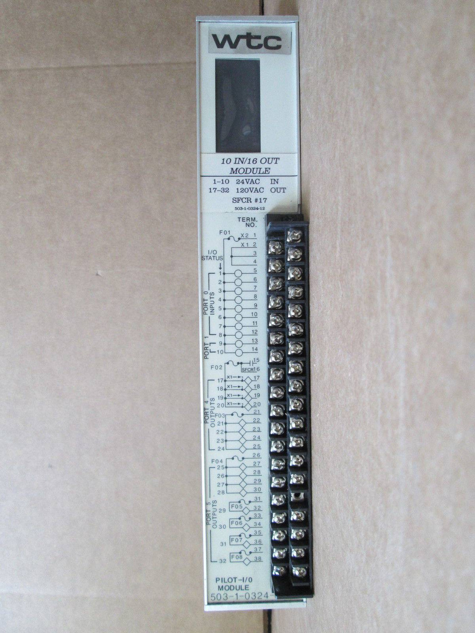 WTC Robotron Pilot I/O Module 503-1-0324-12 Weld Control 50310324-12 Series 400 (EBI5339-14)