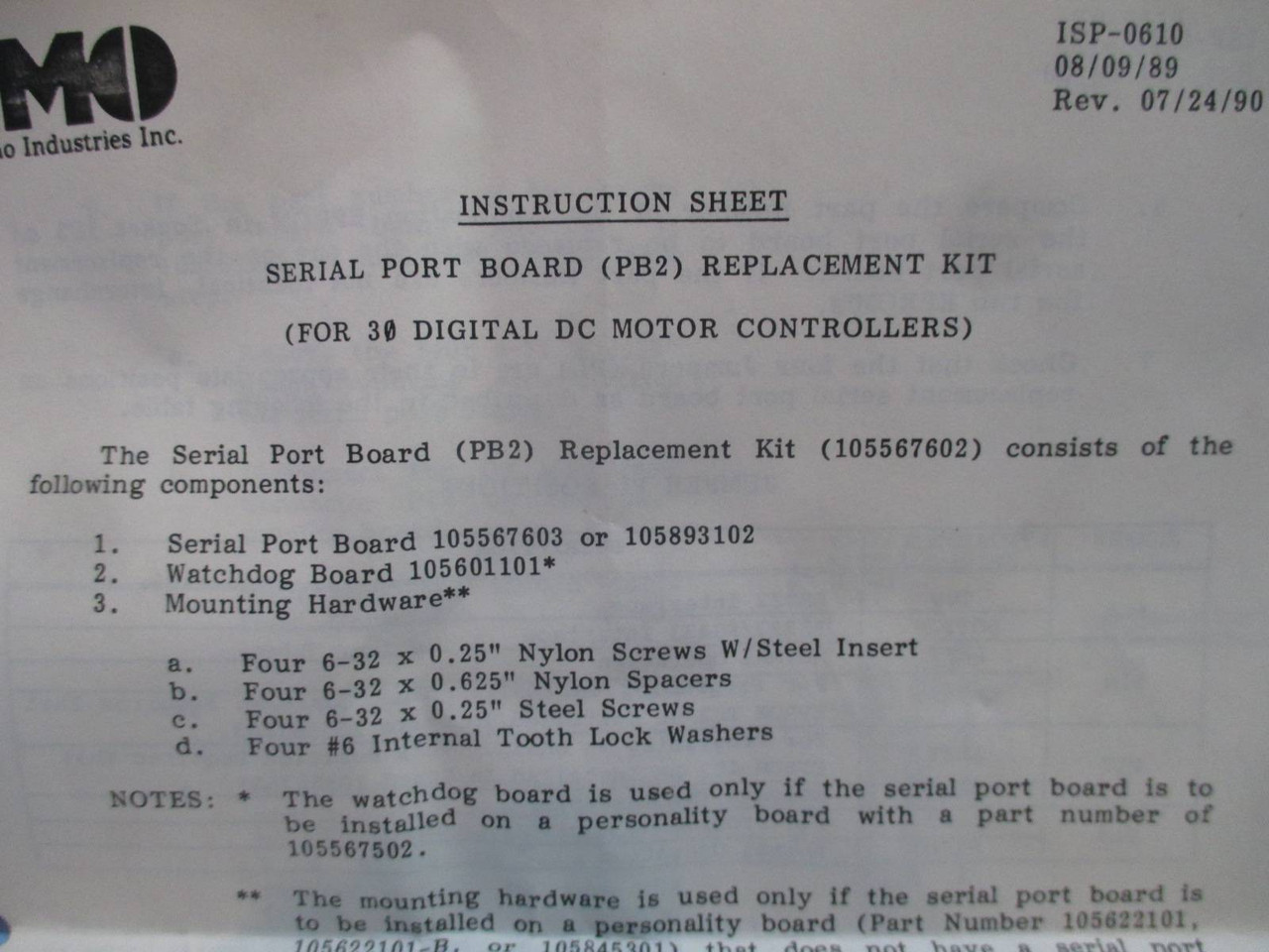 New Fincor IMO 105902701 Logic & Personality Boards Kit 105845301 105893101 NIB (TK2028-1)