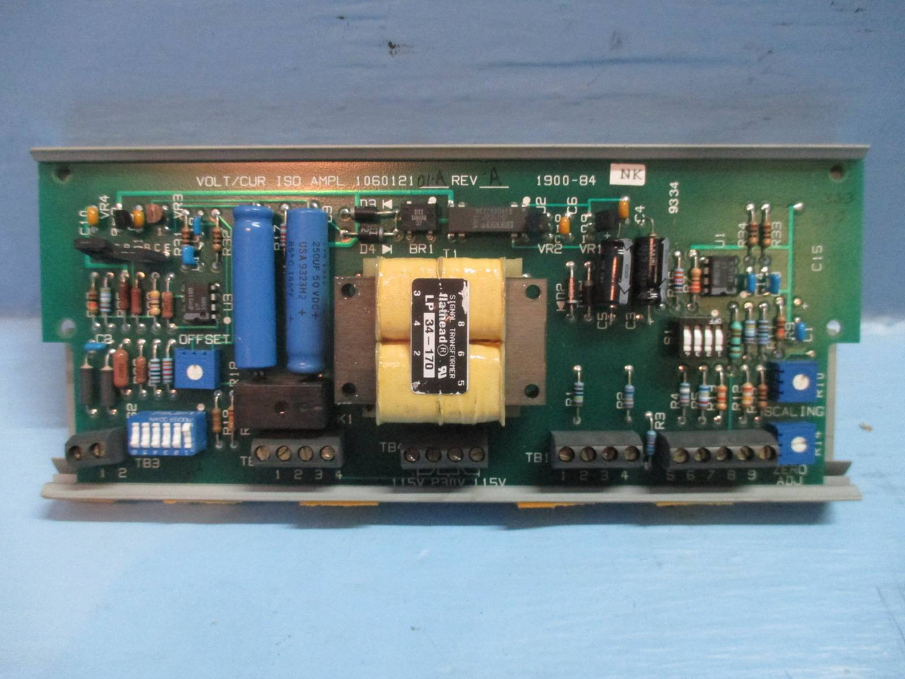 Fincor IMO 106012101-A Rev. A Volt / Cur ISO AMPL PLC Board 1900-84 1060121 (TK2035-5)