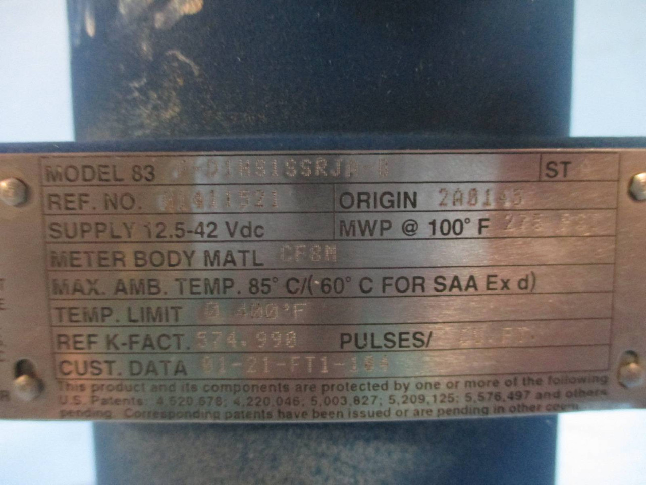 Foxboro 83F-D1HS1SSRJA-B A/I Vortex Flow Meter w/ RS-83 Pressure Transmitter (TK2109-1)