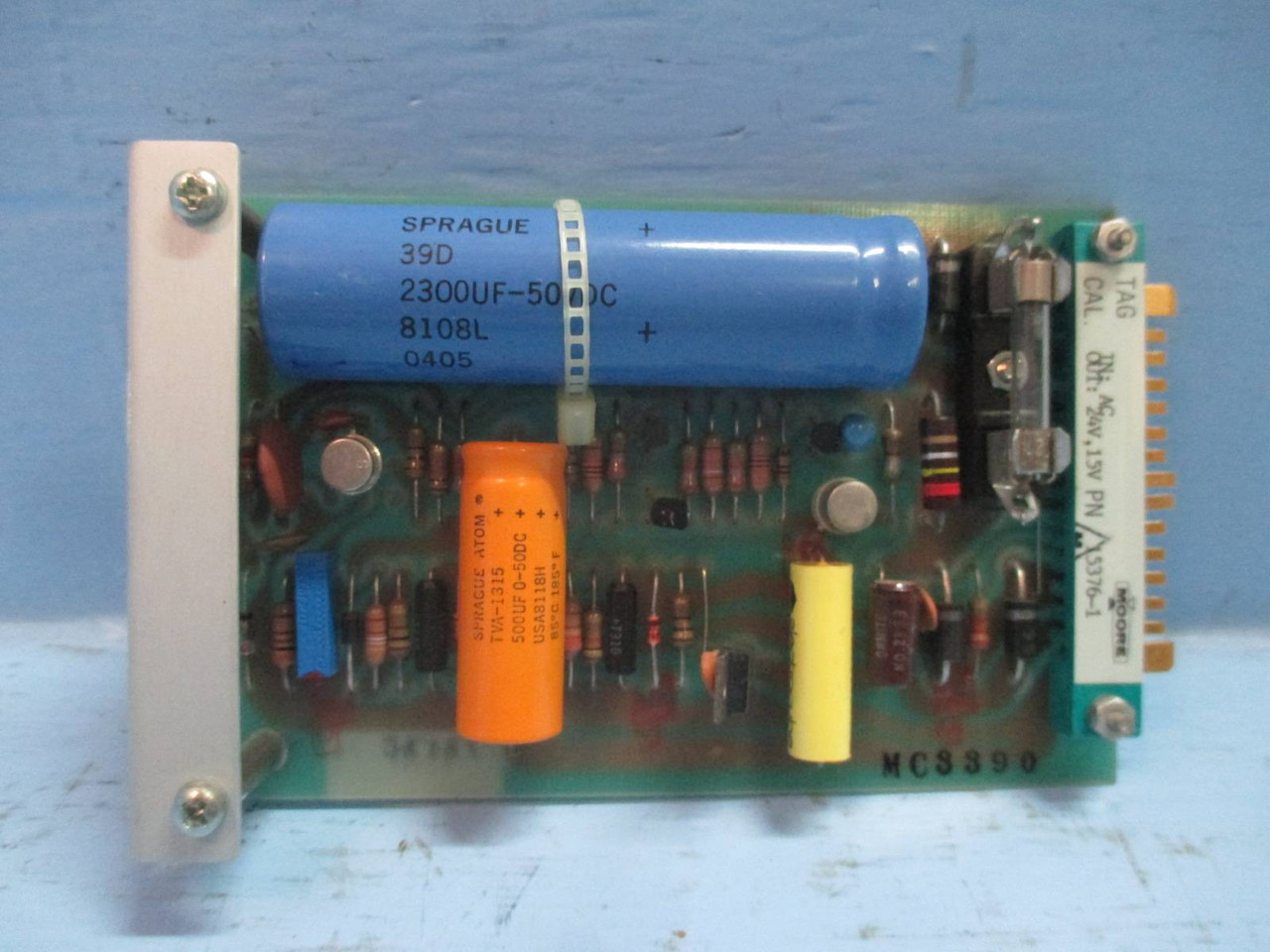Moore 15376-1 Power Supply PLC PC Board AC 24V 15V 1018-107G Acromag (TK2132-3)