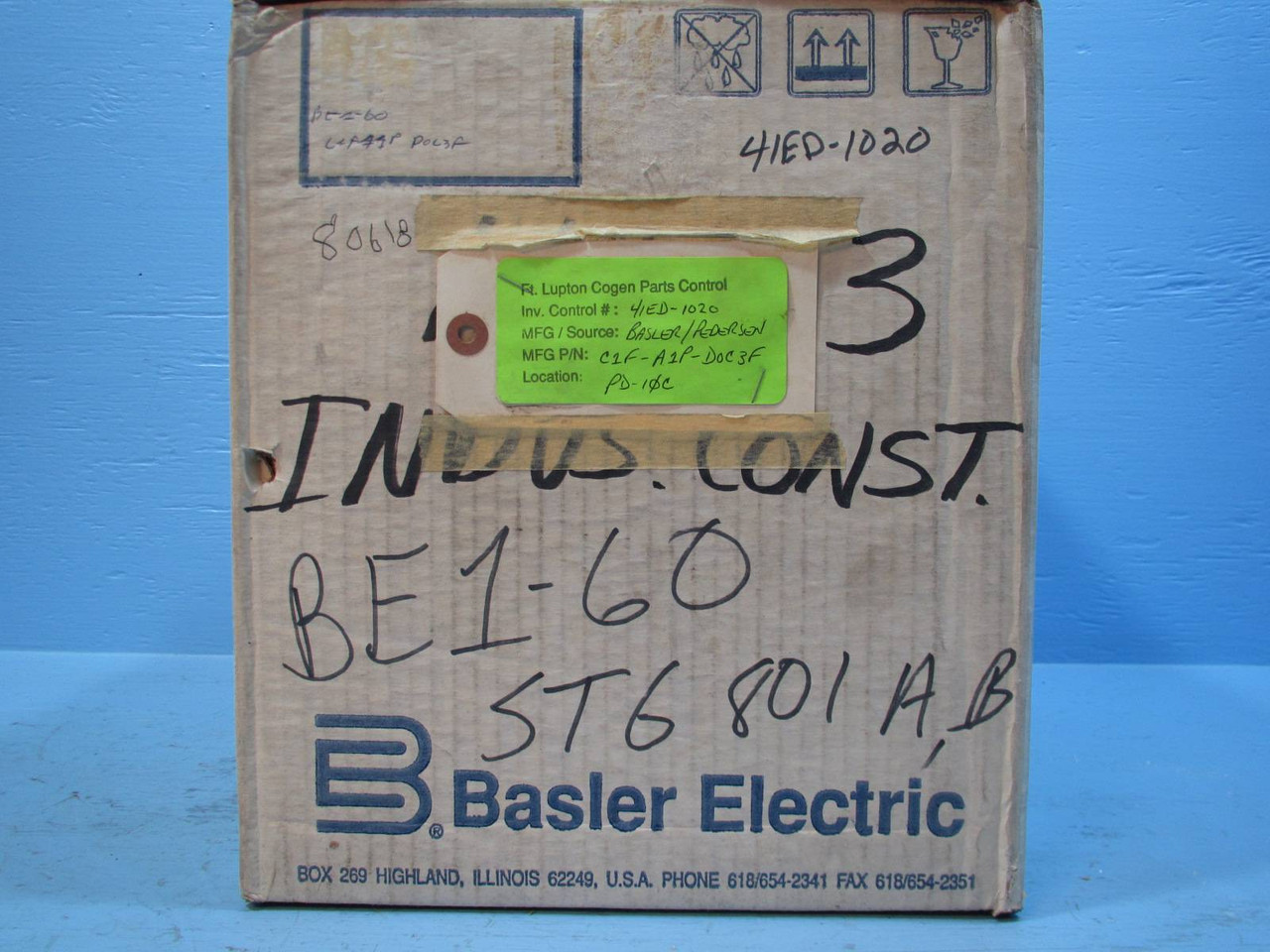 NEW Basler Electric BE1-60 Voltage Balance C1F A1P D0C3F Solid Relay BE160 NIB (NP1369-1)