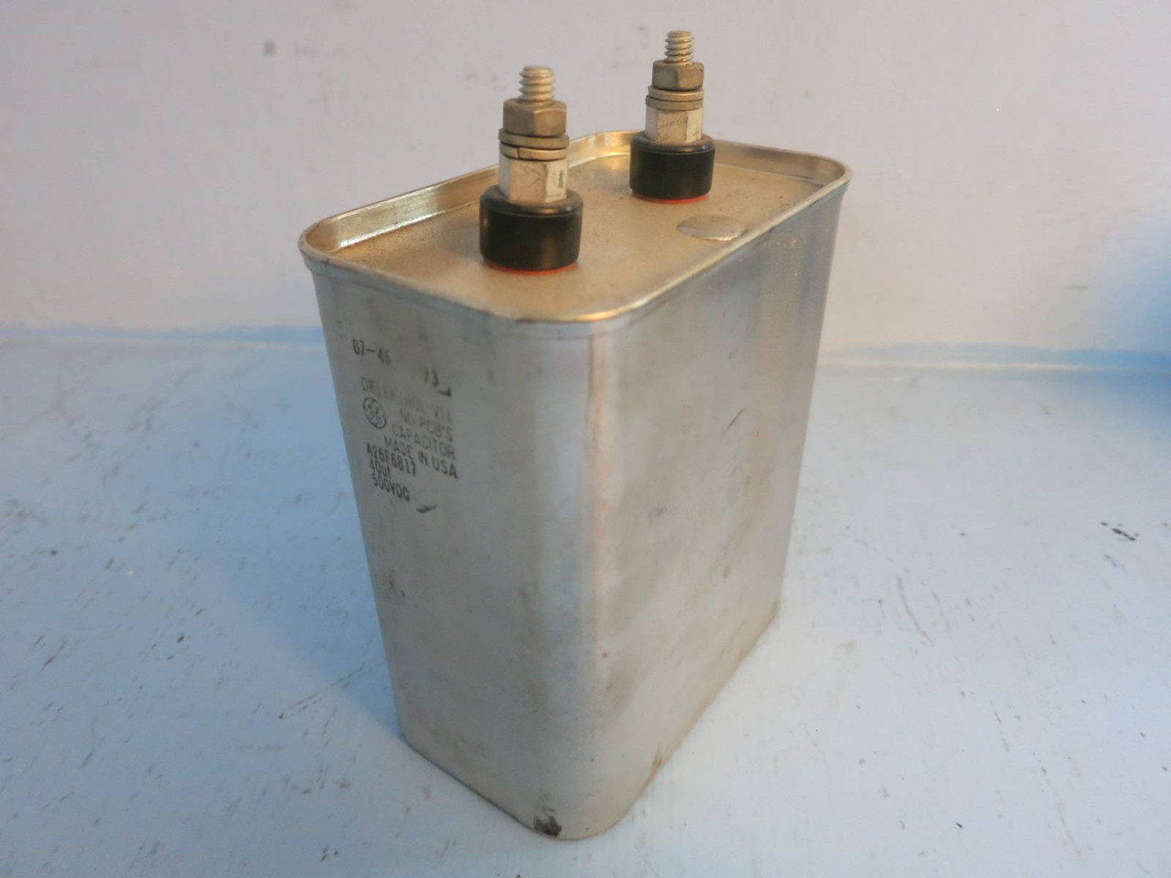 Image of General Electric A26F6817 Dielektrol VII Capacitor 40uF 500VDC A26F6817S GE