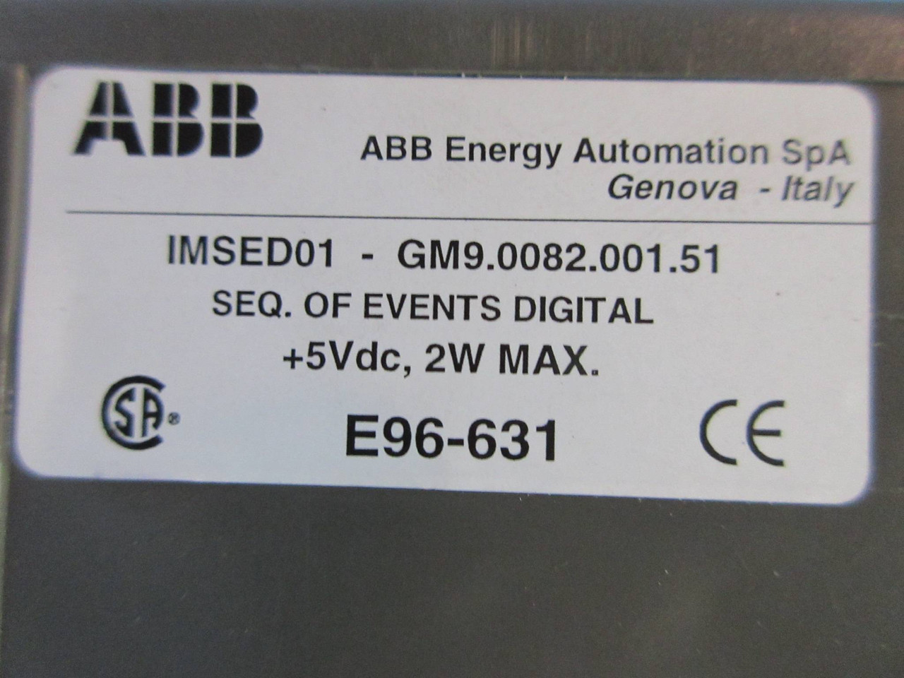 ABB Bailey IMSED01 Symphony Sequence Of Events Digital Module GM9.0082.001.51 (TK2255-7)
