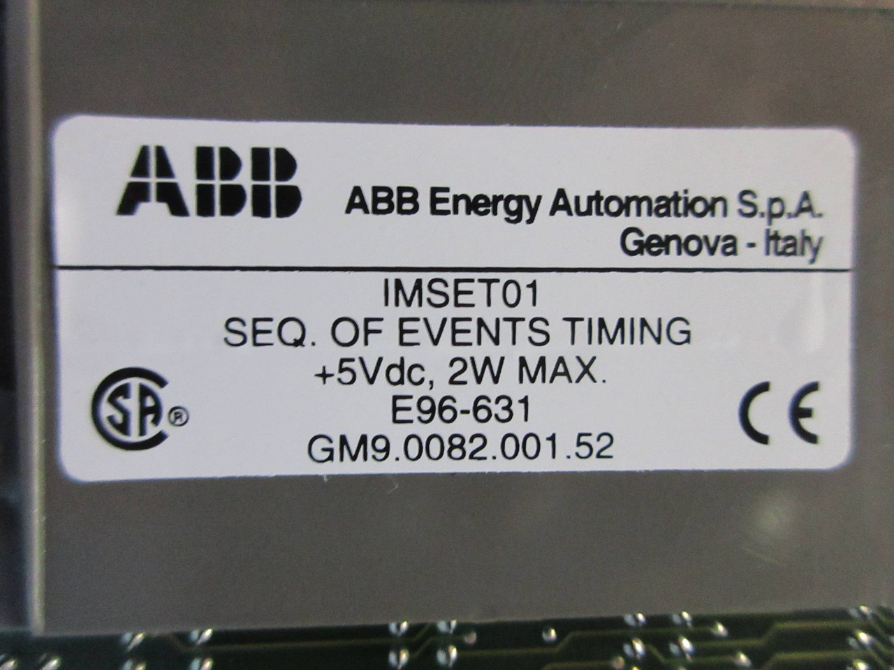 ABB Bailey IMSET01 Symphony Sequence Of Events Timing Module GM9.0082.001.52 (TK2256-2)