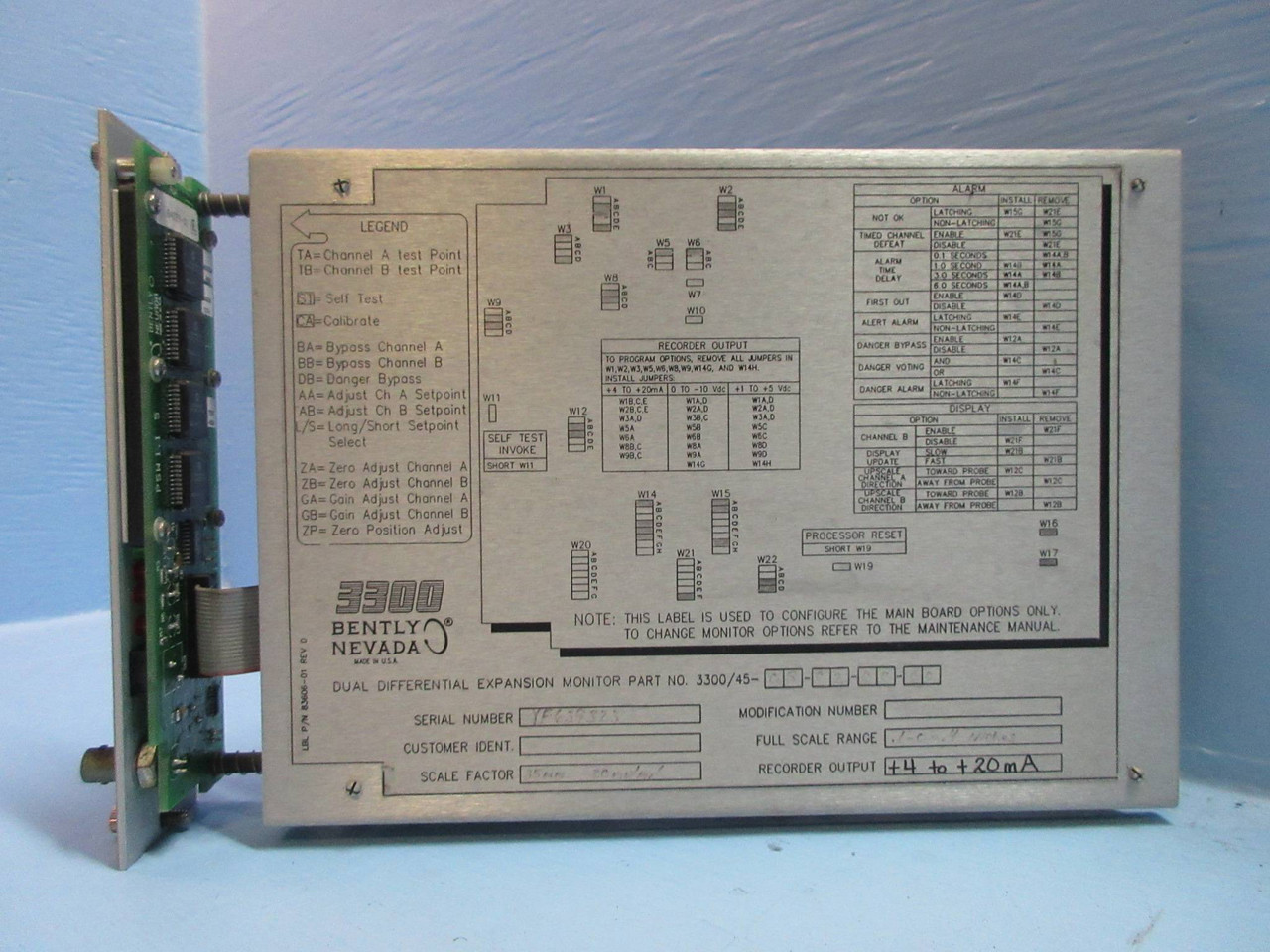 Bently Nevada 3300/45 Differential Expansion Monitor Module 3300/45-03-02-00-00 (TK2368-1)