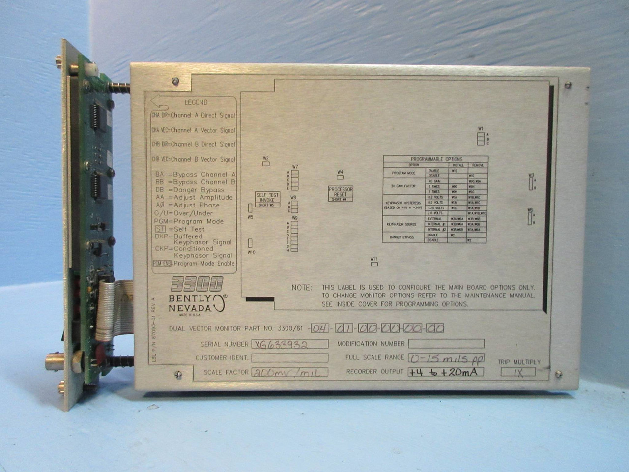 Bently Nevada 3300/61 Dual XY Vector Monitor Module 3300/61-04-01-00-00-00-00 (TK2374-4)