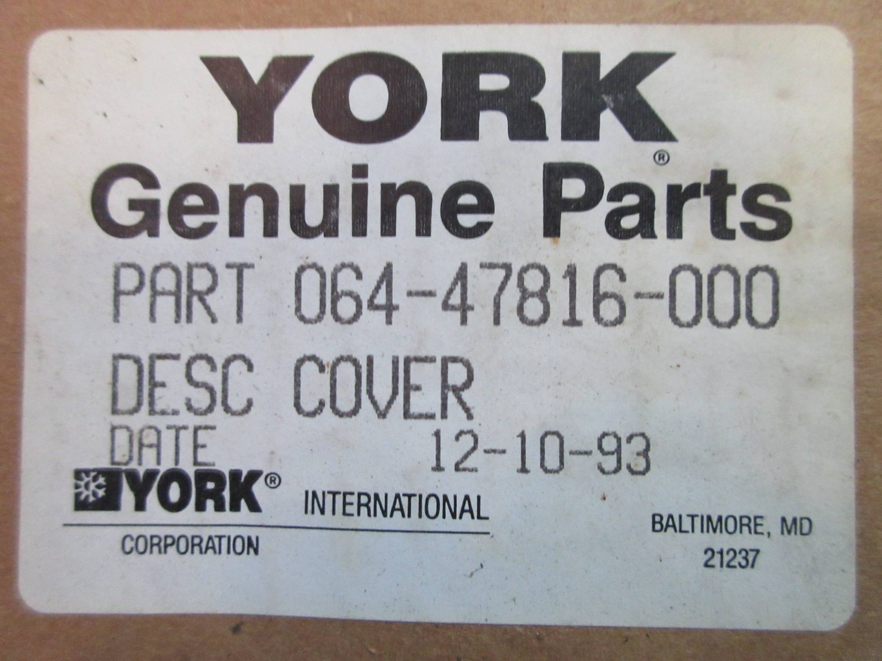 New York International Genuine Parts 064-47816-000 Cover Shaft Seal NIB (TK2464-2)