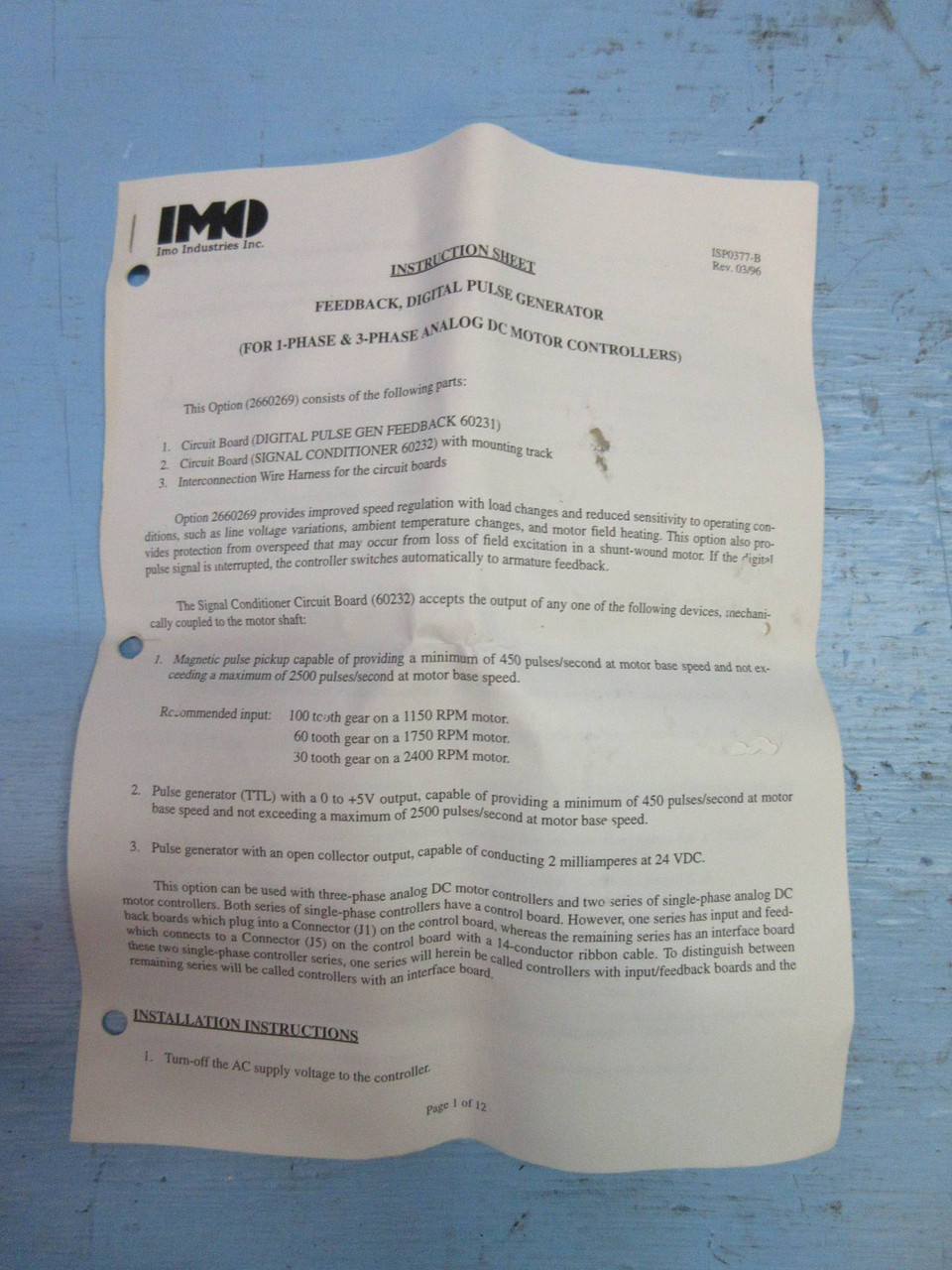 New Fincor IMO Digital Pulse Gen 60131 Rev A & Signal Conditioner 60132 (TK2471-5)