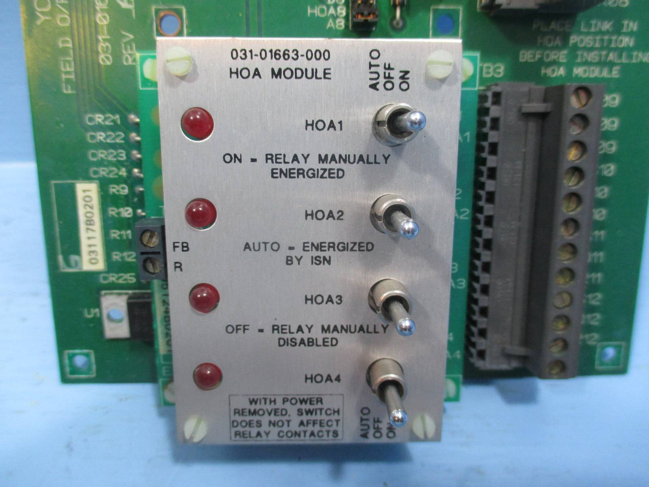 York 031-01662D000 Rev A Field Output Module 11 01662-000 with 031-01663-000 (DW0128-2)