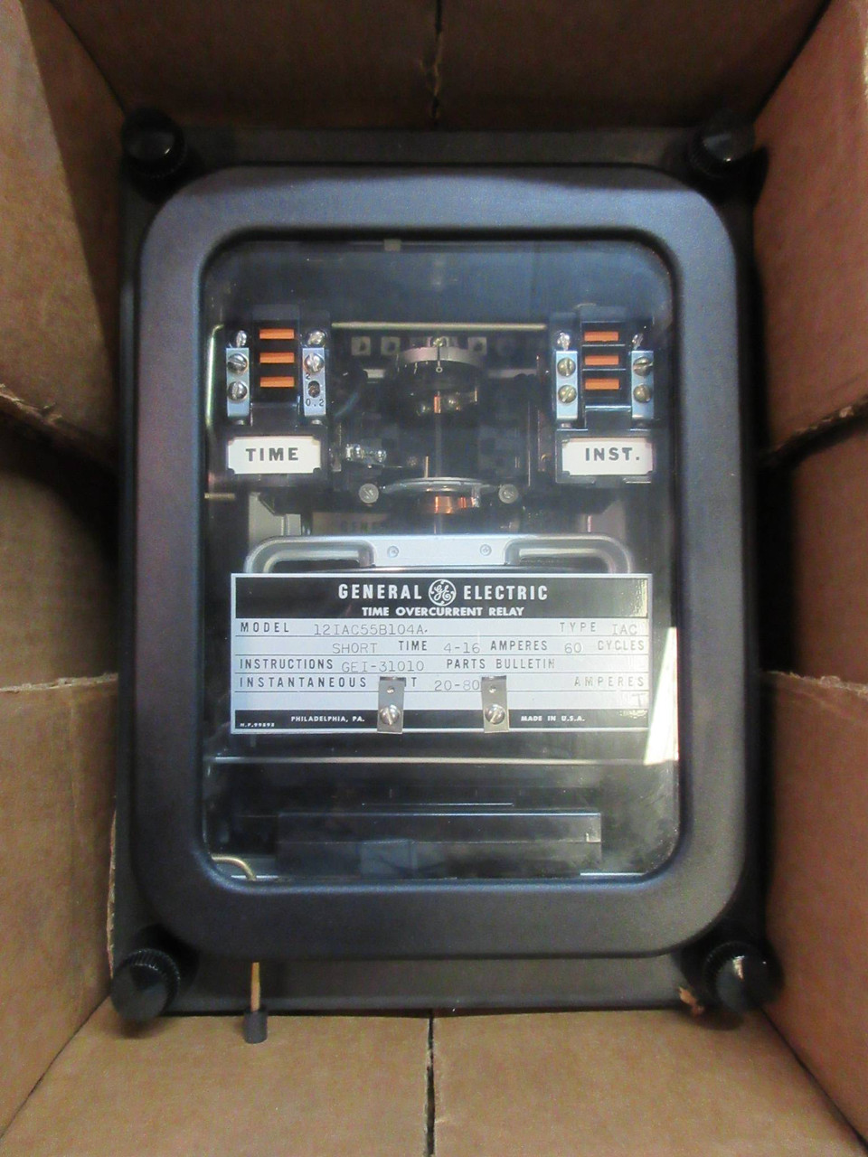 NEW GE 12IAC55B104A Time Overcurrent Relay Type IAC Short 4-16A Inst 20-80A NIB (TK2515-2)