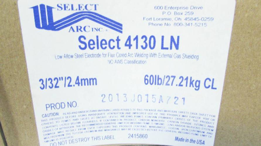 Select Arc 4130 LN 3/32" Low Alloy Steel Electrode For Flux Cored Arc Welding (YY2818-13)