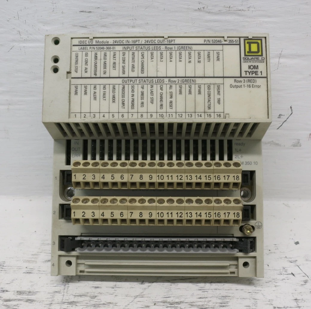 Square D 170ADM35010 TSX Momentum PLC Base 52046-355-51 IDEC I/O Module IOM (EBI3009-18)