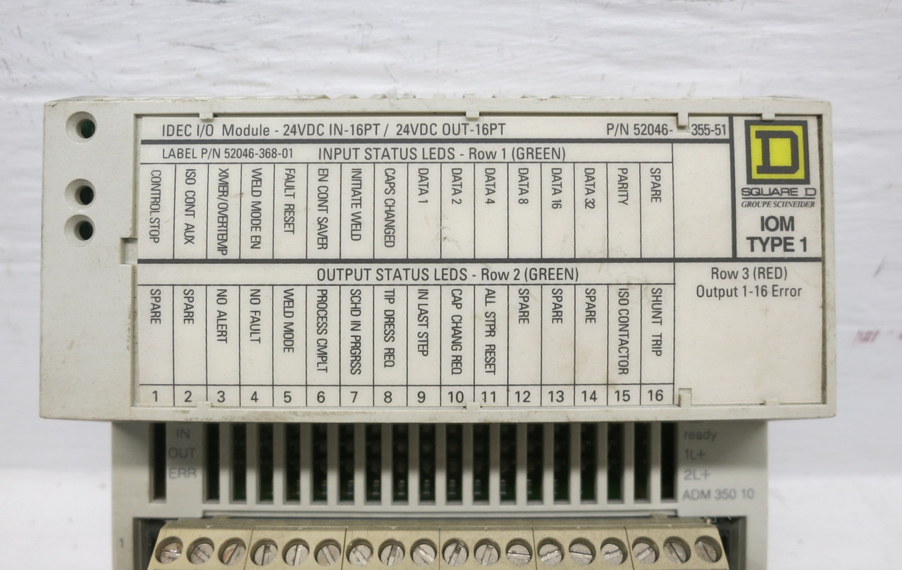 Square D 170ADM35010 TSX Momentum PLC Base 52046-355-51 IDEC I/O Module IOM (EBI3009-18)
