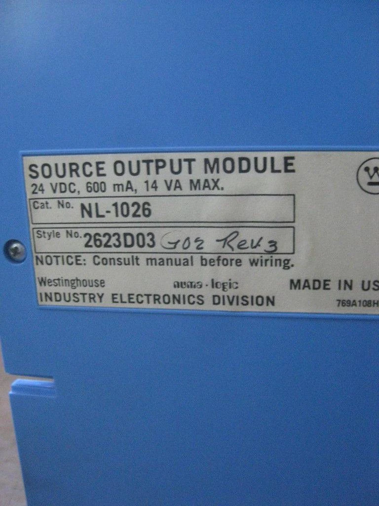 Westinghouse Numa Logic NL-1026 Source Output NL1026 (EBI5225-3)