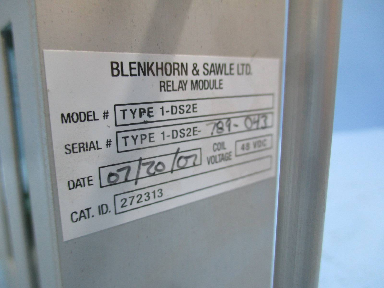 NEW Blenkhorn and Sawle Type 1-DS2E Relay Logic Module 272313 PLC 48VDC AZZ (YY3054-3)